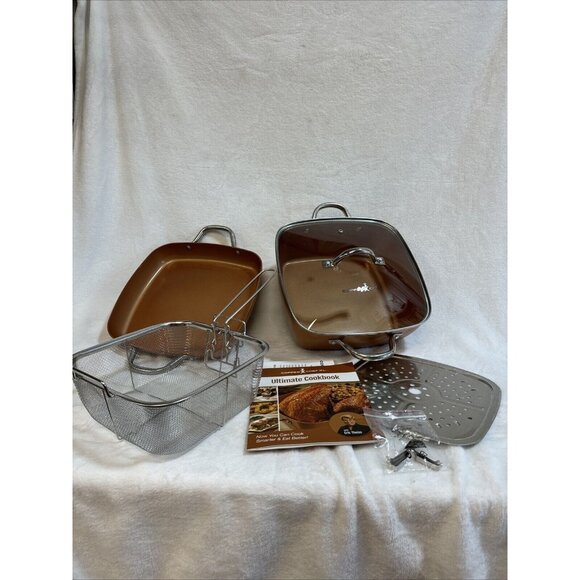 Copper Chef Other - Copper Chef 11” Casserole And Fry Pan With Lid Accessories